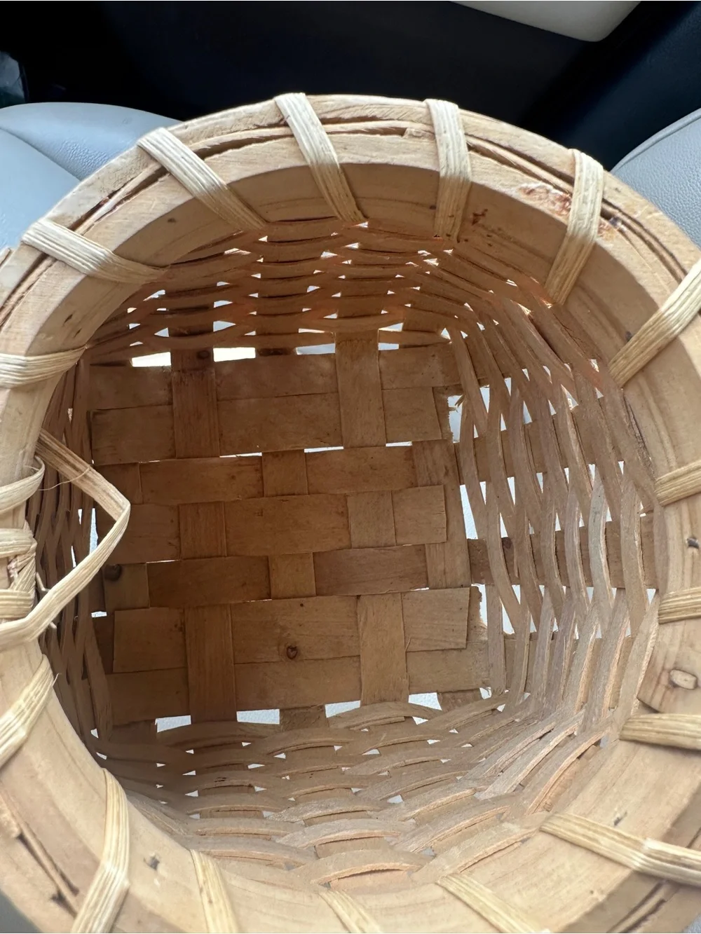 Handwoven Natural Brown Double Basket Organizer